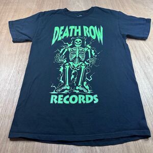 Death Row Records Skeleton Chair Graphic T-Shirt Black M